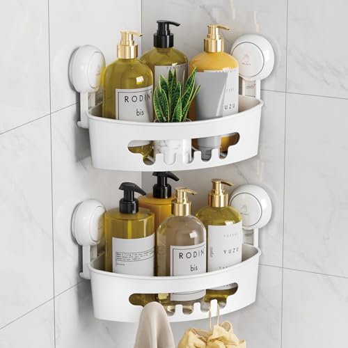 LEVERLOC Corner Shower Caddy Suction Cup, shower shelves suction - Image 2