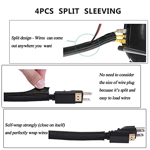 N NOROCME 192 PCS Cable Management Kit 4 Wire Organizer Sleeve - Image 6