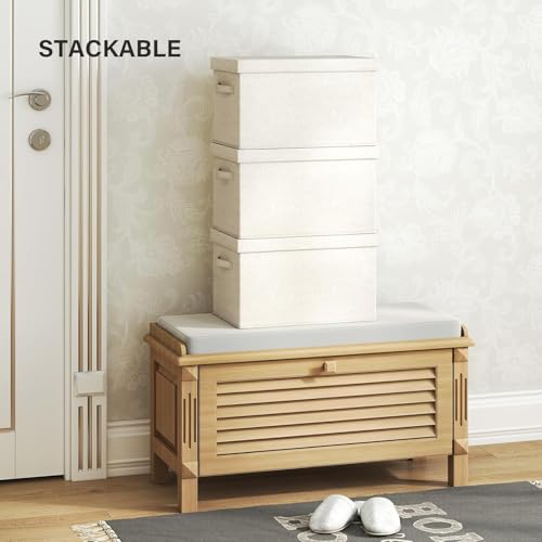 2-Pack Fabric Storage Bins with Lids 14.6 * 10.6 * 10.2 - Image 3