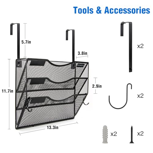 BOHDK Wall File Organizer, 3 Tire Hanging File Folder Mail - Image 7