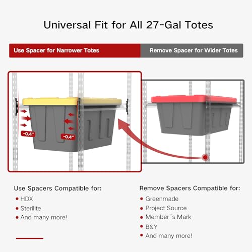 27 Gallon Tote Storage Rack, Heavy-Duty Storage Bin Rack - Image 4