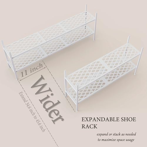 Long Expandable Metal Shoe Rack for Closet, Entryway - Image 5