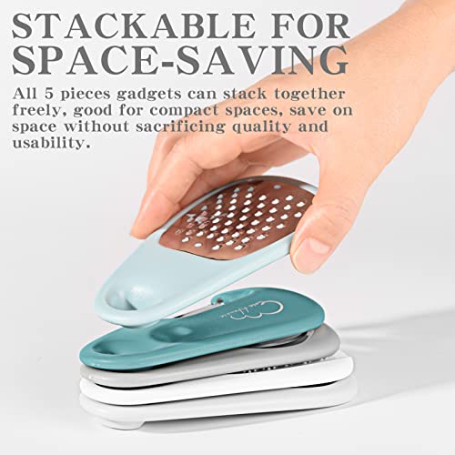 Kitchen Gadgets Set, Stackable for Saving Space, Blue, 5 Pieces - Image 4