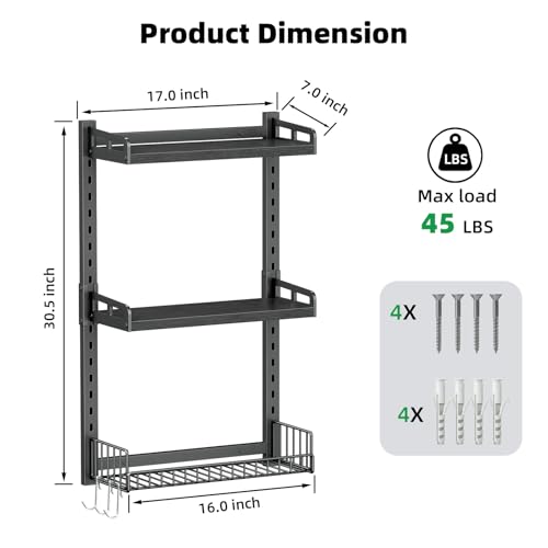 3 Tier Bathroom Shelves Over Toilet - Wall Mounted | Home Organization - Image 3