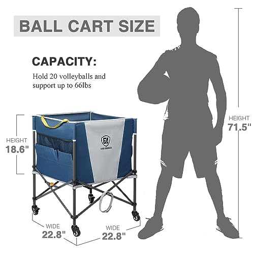 EVER ADVANCED Rolling Ball Storage Cart Lockable Wheels - Image 6