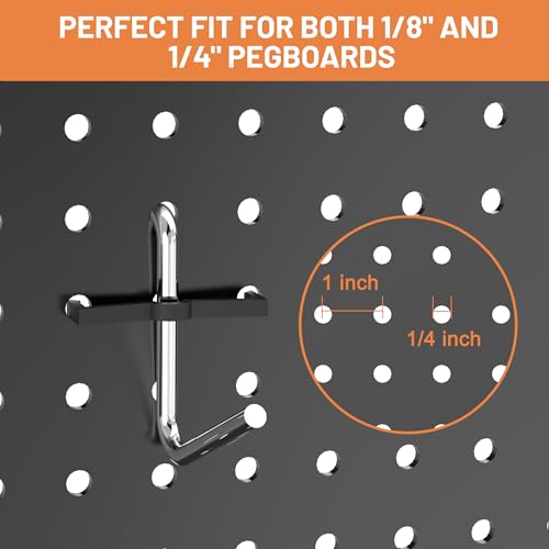 Pegboard Hooks Set, Peg Board Organizer Accessories with Bins - Image 4