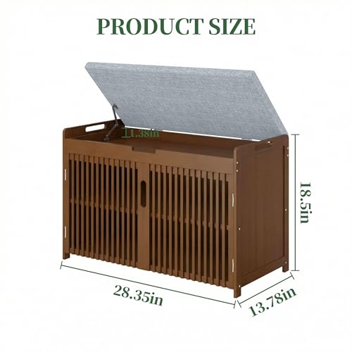 Shoe Storage Bench with Cushioned Seat 3-Tier Entryway - Image 3