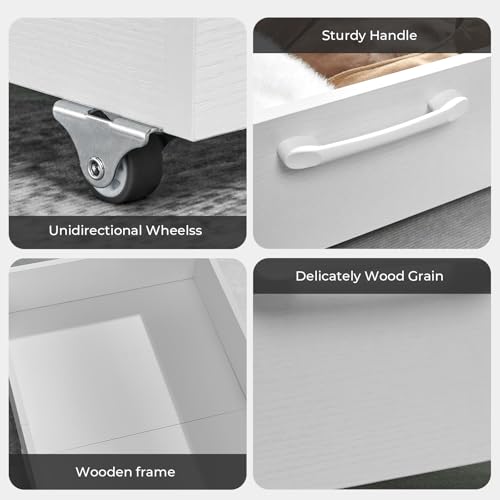2-Pack Wood Under Bed Storage Drawers Organizer | Home Organization - Image 7