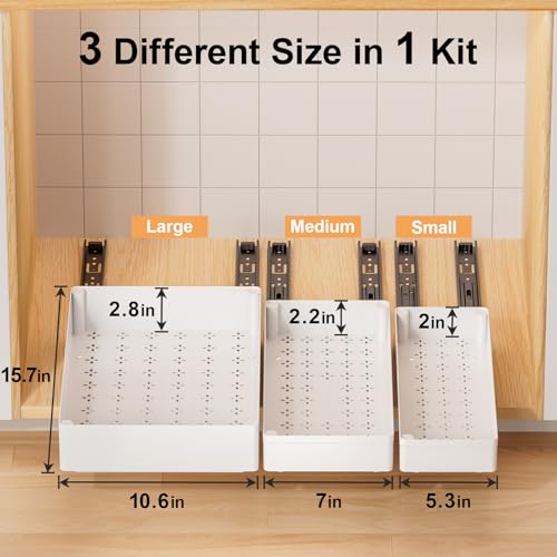 Delamu 3 Pack Pull Out Cabinet Organizer, 15.7"Deep | All Products - Image 3