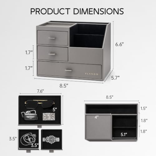 VLANDO Desk Organizer,PU Leather Office Storage with | All Products - Image 4