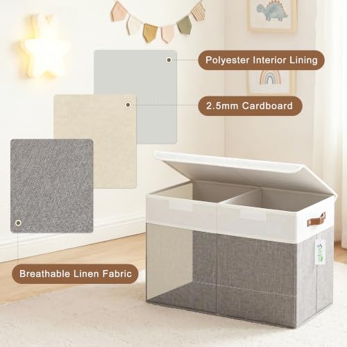 Bagnizer Large Toy Storage Box with Lids, Collapsible Sturdy Baby - Image 3