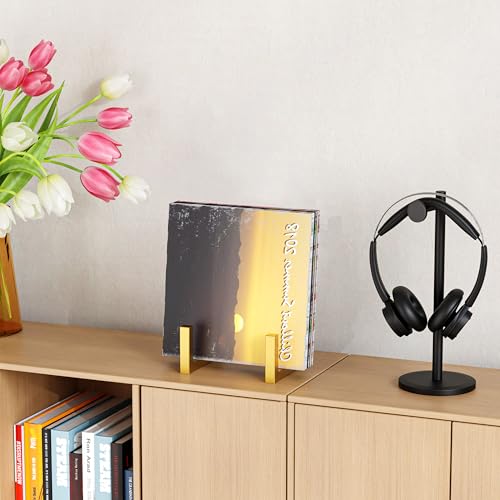 Records Storage Holder, Vinyl LP Gold Stand CD Display Frame - Image 3