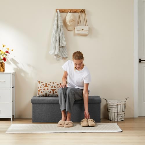 Sweetcrispy 43 Inch Folding Storage Ottoman Bench, Ottoman - Image 3
