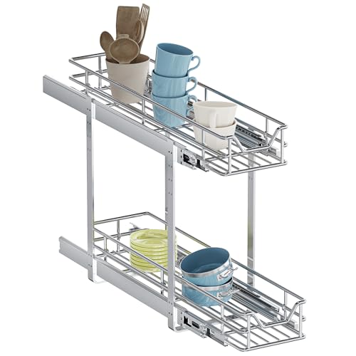 2-Tier Pull Out Cabinet Organizer, 5.5" W x 21.5" D - Image 2