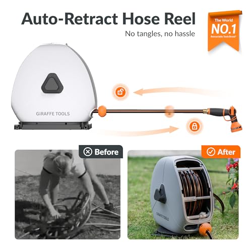 Giraffe Tools Ground-Mounted Retractable Garden Hose Reel - Image 4