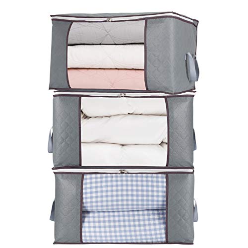3Pcs Zippered Storage Bag for Closet King Comforter, pillow - Image 2