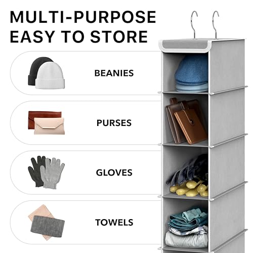 Simple Houseware 2 Pack 10 Shelves Hanging Shoe Organizer, Gray - Image 7