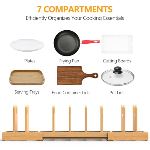 Bamboo Pot and Pan Organizer,Pots and Pans Organizer under - Image 3