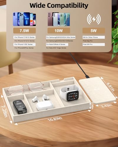 Valet Tray with Wireless Charger, Nightstand Organiz | All Products - Image 3