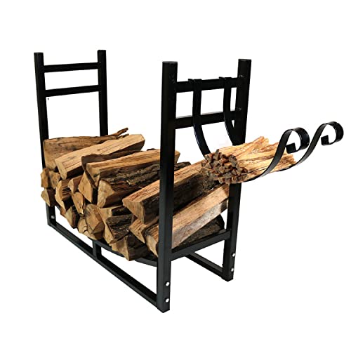 Sunnydaze 33" Indoor Firewood Rack with Kindling Log - Image 2