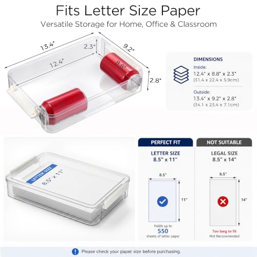 Citylife 2Packs 6 Qt Clear Paper Storage Box | Home Organization - Image 3