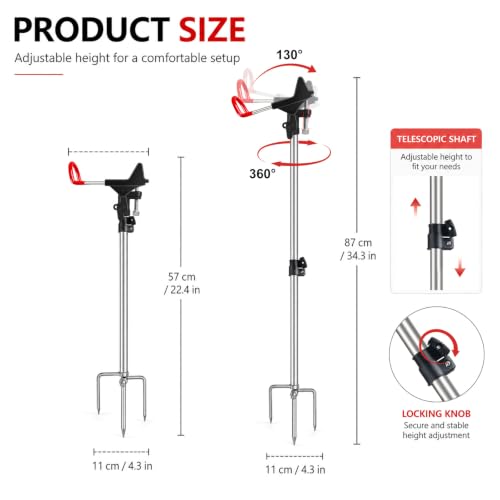 Fishing Rod Holder for Ground 2 Pack,Height - Image 3