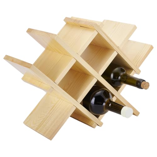NBEADS 19.80x5.91x14.65 inch Countertop Wood Wine Rack, Bamboo - Image 2