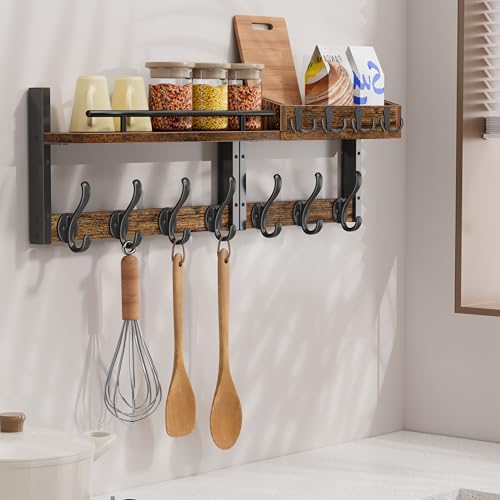 29 inch Coat Rack Wall Mount with Shelf, Entryway Wall - Image 6
