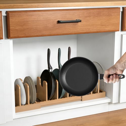 Bamboo Pot and Pan Organizer,Pots and Pans Organizer under - Image 8