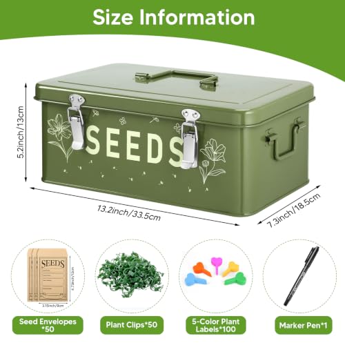 Seed Storage Organizer Box with 4 Compartments, Metal Seed - Image 4