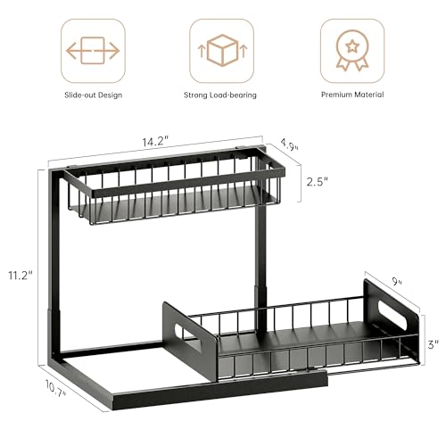 Under Sink Organizer and Storage 2 Pack, Slide Out Cabinet - Image 3