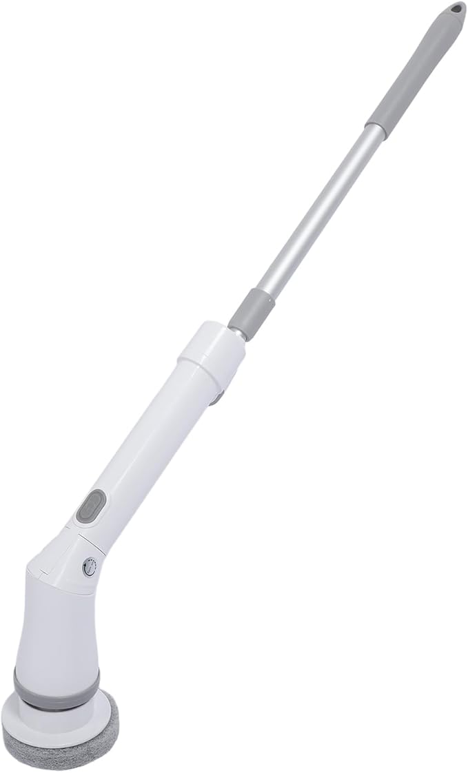 Generic Cordless Cleaning Brush, Rechargeable Automatic Rotate Stretchable Electric Scrubber with 6 Replaceable Heads for Bathroom Tub Tile Floor