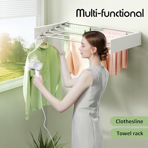 Wall Mounted Clothes Drying Rack 32", Foldable Drying Rack - Image 5