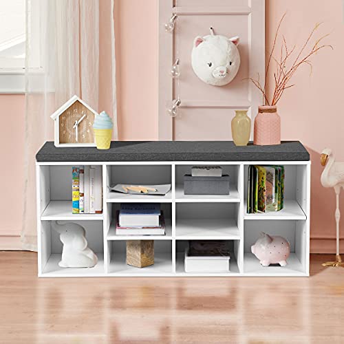 GIANTEX Shoe Storage Bench with Cushion, Entryway Shoe Rack Bench - Image 6