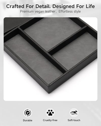 Valet Tray, Built in Wireless Charging Pad, Nightstand Organizer - Image 8