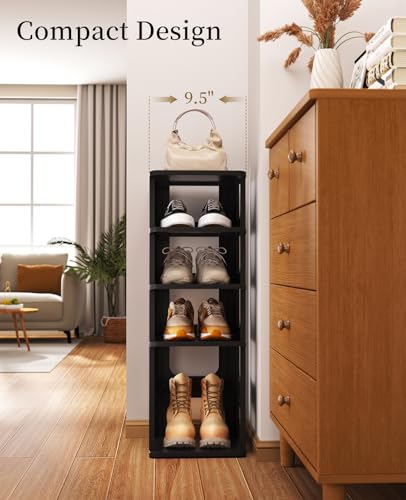 HAIXIN 5-Tier Shoe Rack for Small Spaces Narrow Shoe Organizer - Image 3
