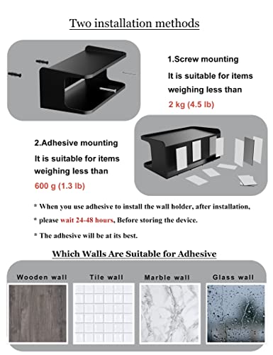 Bedside Wall Shelf Organizer, Small Bedside Shelf, (Black) - Image 7