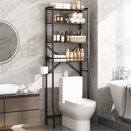 Over The Toilet Storage Rack, 4-Tier Bathroom Organizers - Image 2