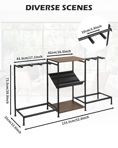 Guitar Stand - Multiple Guitar Rack with Pedals Organizer - Image 3