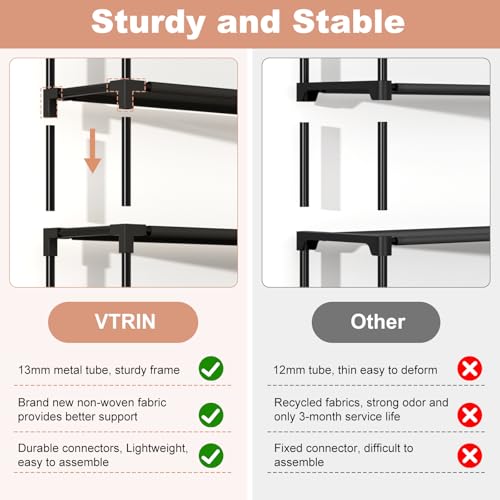 VTRIN 10 Tier Shoe Rack Tall Large Capacity Wide Shoe Organizer - Image 7
