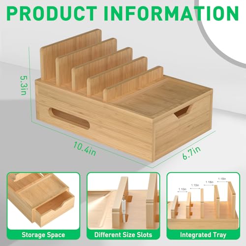 Bamboo Charging Station for Multiple Devices, Desktop Charger - Image 4