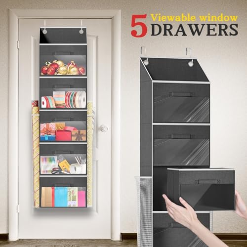 Over Door Wrapping Paper Organizer Storage with 5 | Home Organization - Image 6