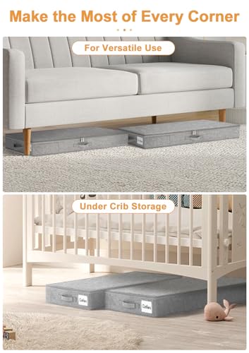 punemi 4 in High Sturdy Low Profile Under Bed Storage, 2 Pack - Image 5