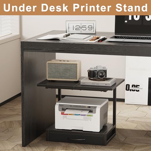 YAOHUOO 2-Tier Desktop Printer Stand with Fabric | Home Organization - Image 7