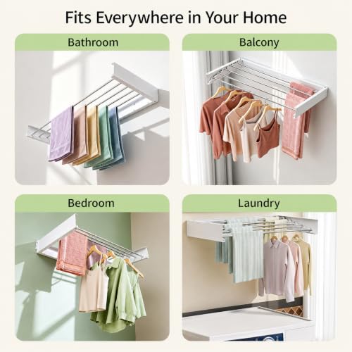 Wall Mounted Clothes Drying Rack for Laundry Room | Laundry & Clothing - Image 7