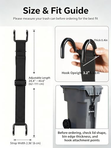 Trash Can Locks 4 Pack, Lid Lock Straps for Raccoons - Image 8