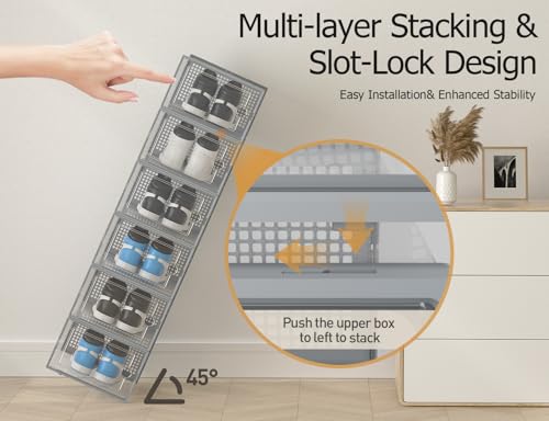 Kuject XX-Large Shoe Storage Boxes 12 Pack, Clear St | All Products - Image 5