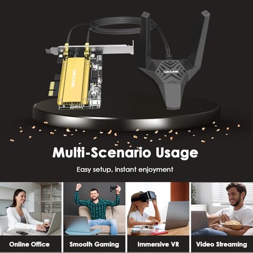 WAVLINK AXE5400 PCIe WiFi 6E WiFi Card with Magnetic Antennas - Image 7