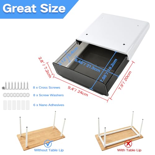 OSPNIEEK Self-adhesive Under Desk Drawer Organizer, | All Products - Image 7