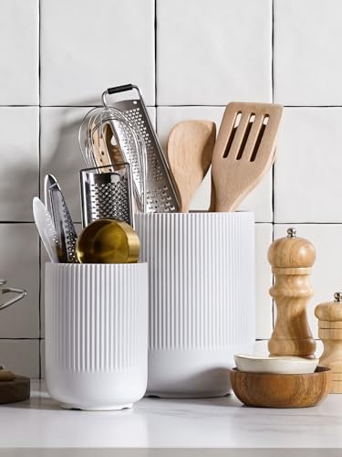 LE TAUCI Ceramic Kitchen Utensil Holder for Counter, 7.3/5.4" - Image 4